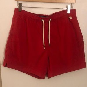 Abercrombie Men’s Red Pull-On Swim Trunks Small